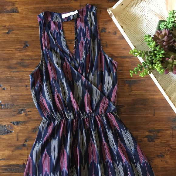 Lush Dresses & Skirts - Lush (Nordstrom) navy blue and pink Aztec dress